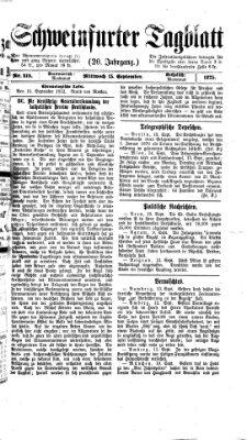 Schweinfurter Tagblatt Mittwoch 15. September 1875