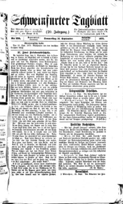 Schweinfurter Tagblatt Donnerstag 16. September 1875