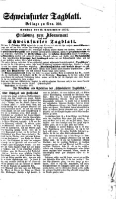 Schweinfurter Tagblatt Samstag 18. September 1875