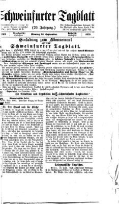 Schweinfurter Tagblatt Montag 20. September 1875