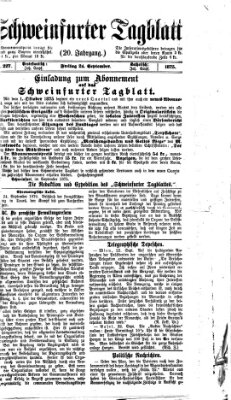 Schweinfurter Tagblatt Freitag 24. September 1875