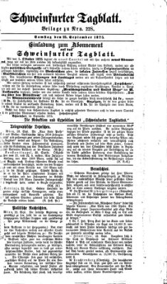 Schweinfurter Tagblatt Samstag 25. September 1875