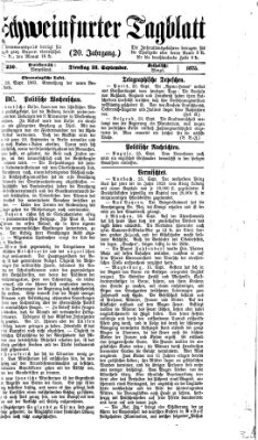 Schweinfurter Tagblatt Dienstag 28. September 1875