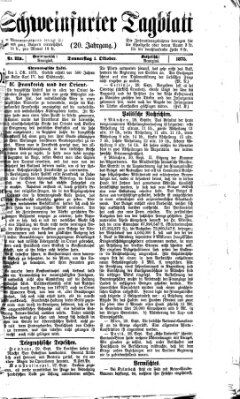 Schweinfurter Tagblatt Freitag 1. Oktober 1875