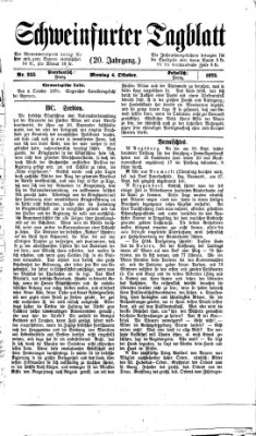 Schweinfurter Tagblatt Montag 4. Oktober 1875