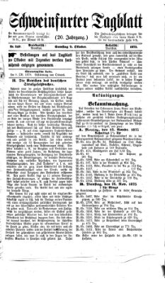 Schweinfurter Tagblatt Samstag 9. Oktober 1875