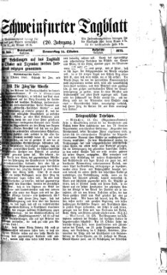 Schweinfurter Tagblatt Donnerstag 14. Oktober 1875