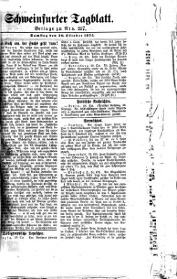 Schweinfurter Tagblatt Samstag 30. Oktober 1875