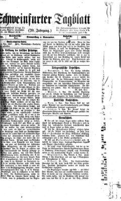 Schweinfurter Tagblatt Donnerstag 4. November 1875