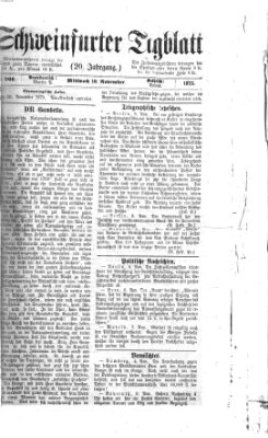 Schweinfurter Tagblatt Mittwoch 10. November 1875