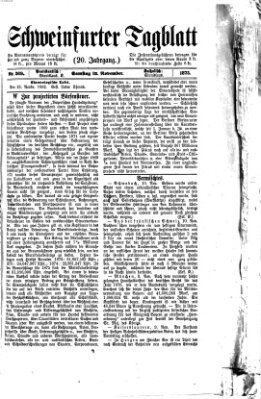 Schweinfurter Tagblatt Samstag 13. November 1875