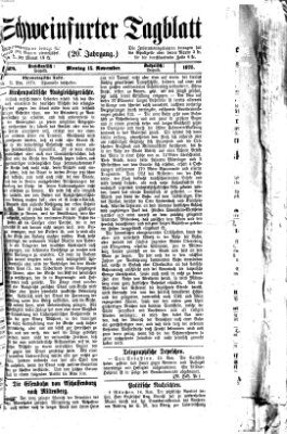 Schweinfurter Tagblatt Montag 15. November 1875