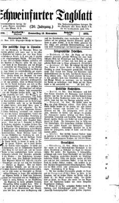 Schweinfurter Tagblatt Donnerstag 18. November 1875