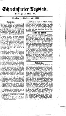 Schweinfurter Tagblatt Samstag 20. November 1875