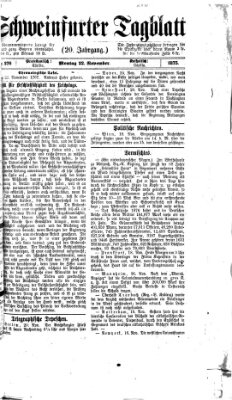 Schweinfurter Tagblatt Montag 22. November 1875