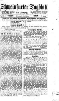 Schweinfurter Tagblatt Montag 29. November 1875