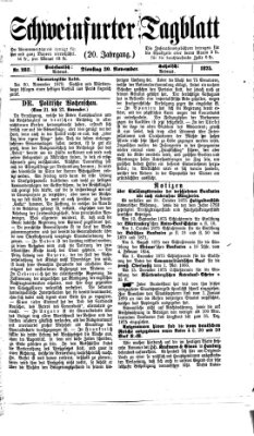 Schweinfurter Tagblatt Dienstag 30. November 1875