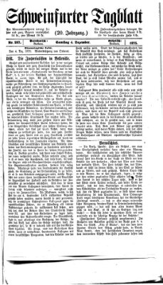 Schweinfurter Tagblatt Samstag 4. Dezember 1875