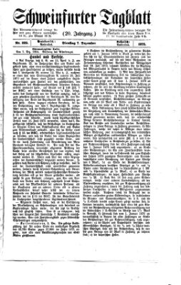 Schweinfurter Tagblatt Dienstag 7. Dezember 1875