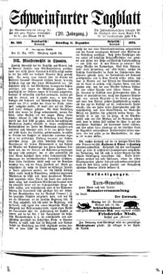 Schweinfurter Tagblatt Samstag 11. Dezember 1875