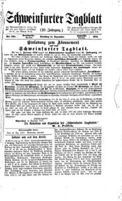 Schweinfurter Tagblatt Dienstag 14. Dezember 1875