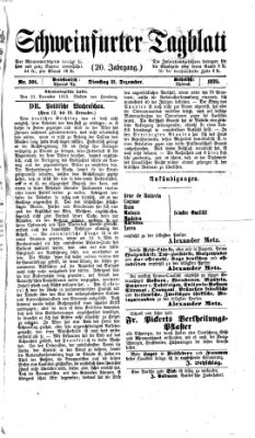 Schweinfurter Tagblatt Dienstag 21. Dezember 1875