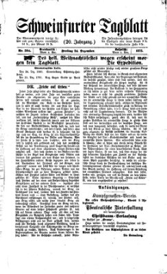 Schweinfurter Tagblatt Freitag 24. Dezember 1875