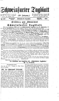 Schweinfurter Tagblatt Mittwoch 29. Dezember 1875