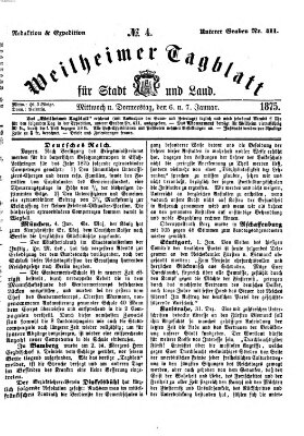 Weilheimer Tagblatt für Stadt und Land Donnerstag 7. Januar 1875