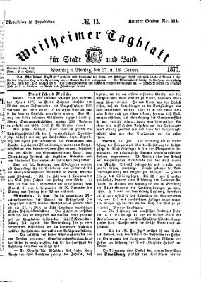 Weilheimer Tagblatt für Stadt und Land Sonntag 17. Januar 1875