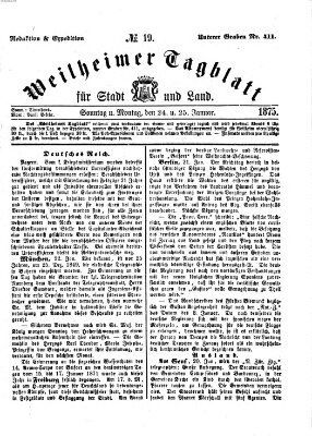 Weilheimer Tagblatt für Stadt und Land Montag 25. Januar 1875