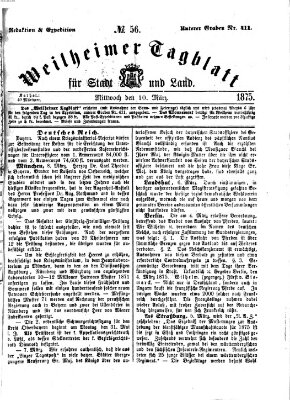 Weilheimer Tagblatt für Stadt und Land Mittwoch 10. März 1875