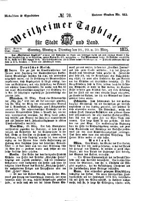 Weilheimer Tagblatt für Stadt und Land Montag 29. März 1875