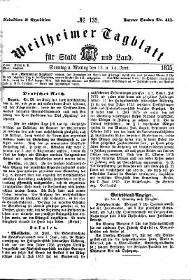 Weilheimer Tagblatt für Stadt und Land Sonntag 13. Juni 1875