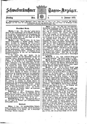 Schwabmünchner Tages-Anzeiger Dienstag 5. Januar 1875