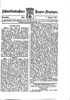 Schwabmünchner Tages-Anzeiger Donnerstag 7. Januar 1875