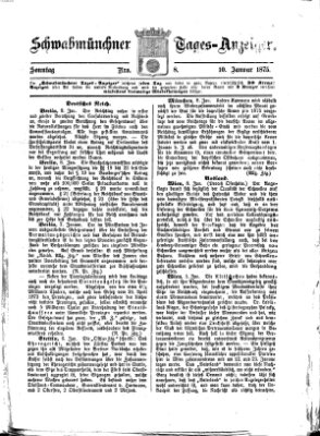 Schwabmünchner Tages-Anzeiger Sonntag 10. Januar 1875