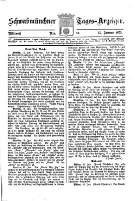 Schwabmünchner Tages-Anzeiger Mittwoch 13. Januar 1875