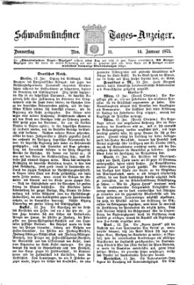 Schwabmünchner Tages-Anzeiger Donnerstag 14. Januar 1875