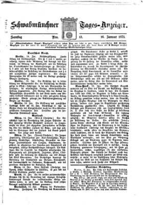 Schwabmünchner Tages-Anzeiger Samstag 16. Januar 1875