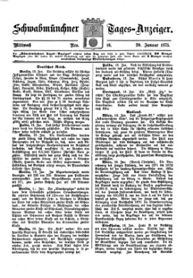 Schwabmünchner Tages-Anzeiger Mittwoch 20. Januar 1875