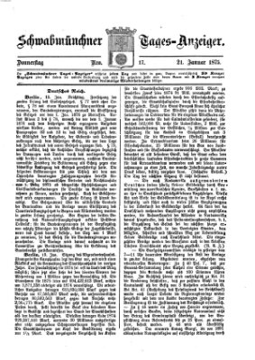 Schwabmünchner Tages-Anzeiger Donnerstag 21. Januar 1875