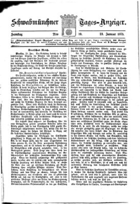 Schwabmünchner Tages-Anzeiger Samstag 23. Januar 1875