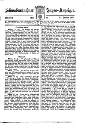 Schwabmünchner Tages-Anzeiger Mittwoch 27. Januar 1875