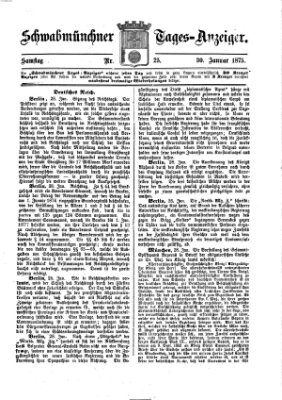 Schwabmünchner Tages-Anzeiger Samstag 30. Januar 1875