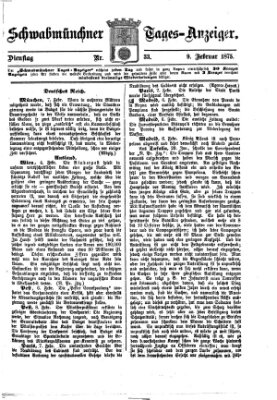 Schwabmünchner Tages-Anzeiger Dienstag 9. Februar 1875