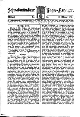 Schwabmünchner Tages-Anzeiger Mittwoch 10. Februar 1875