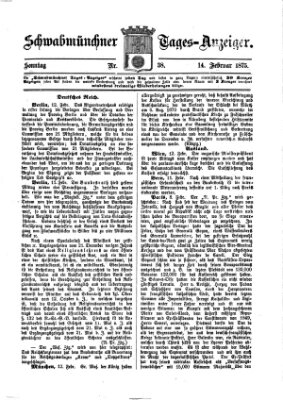 Schwabmünchner Tages-Anzeiger Sonntag 14. Februar 1875