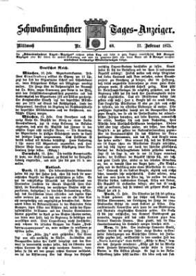 Schwabmünchner Tages-Anzeiger Mittwoch 17. Februar 1875