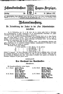 Schwabmünchner Tages-Anzeiger Freitag 19. Februar 1875